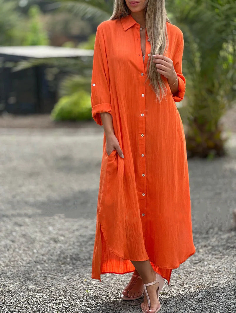 Solid Color Comfort Maxi Dress