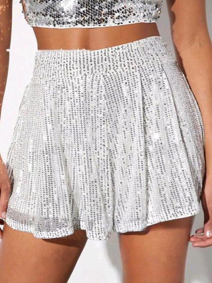 Sequin High Waist Shorts