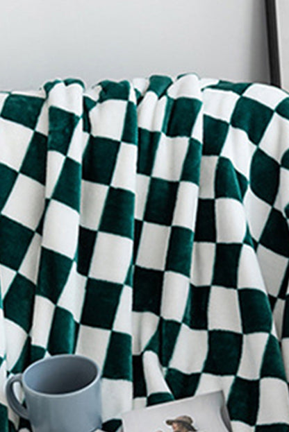 Blue Zone Planet | Black Checkerboard Printed Soft Throw Blanket