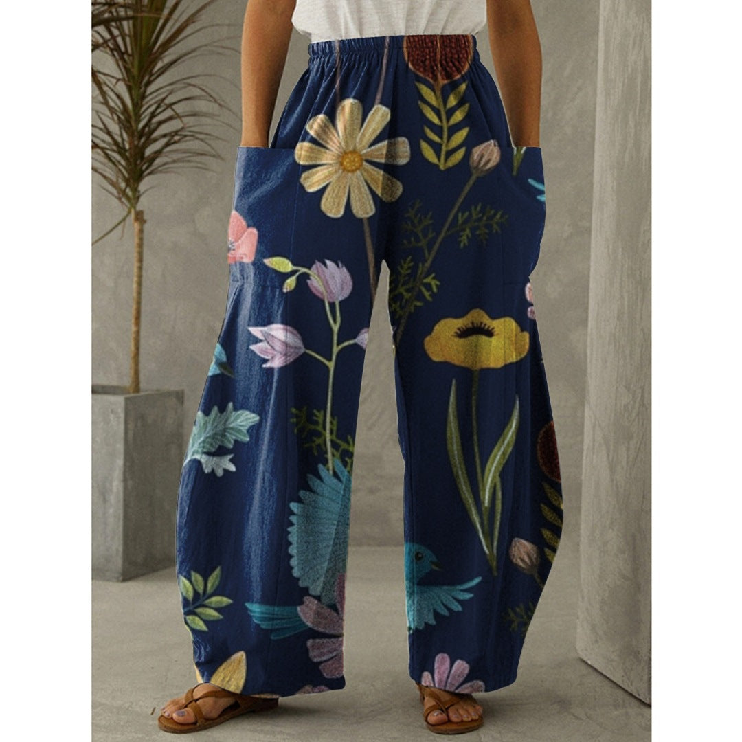 Women's Loose Printed Trousers