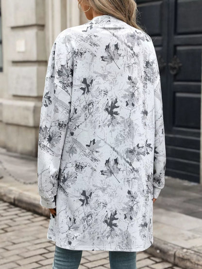 Printed Open Front Cardigan