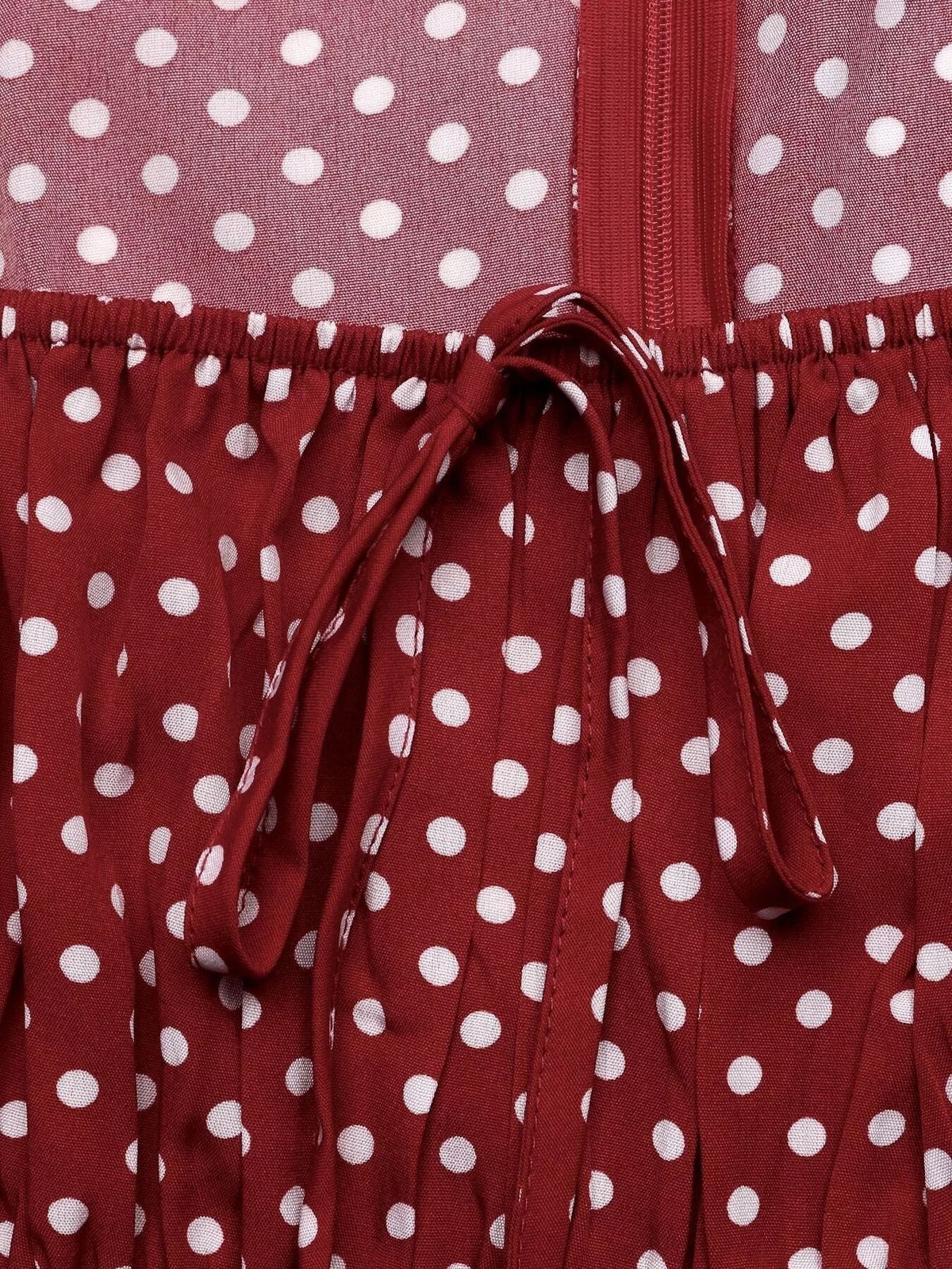 Square Neck Polka Dot Long Sleeve Maxi Dress