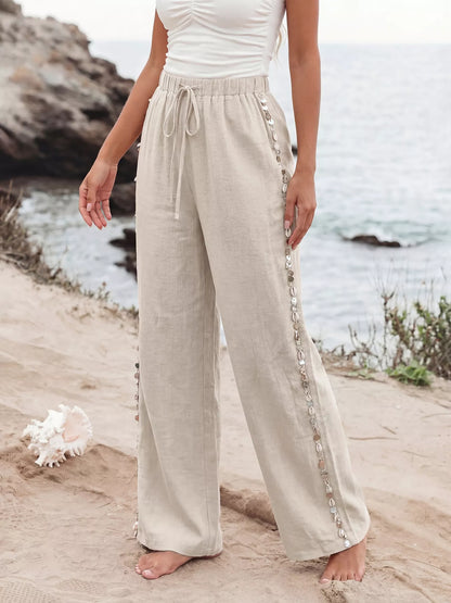 Drawstring Wide Leg Pants