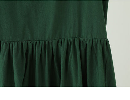 Summer Sleeveless French Green Dress