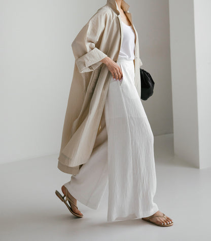 Simple Comfort Cotton Long Coat