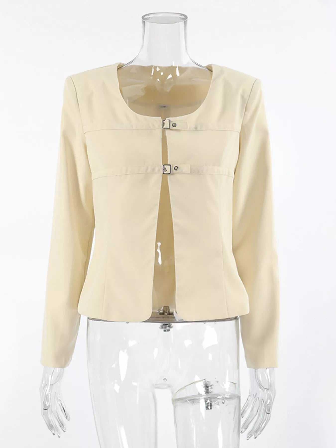 Buckle-Front Cropped Jacket