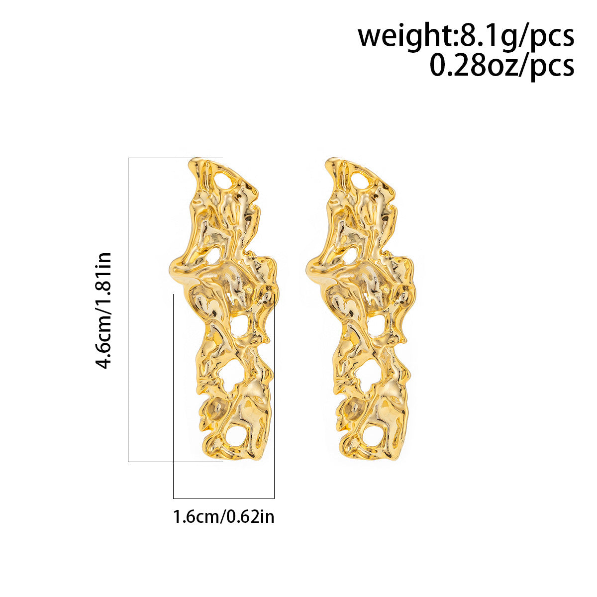 Fashion Temperament Liquid Lava Metal Earrings