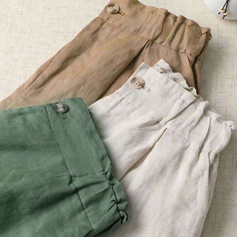 Cotton and linen thin all-match casual pants