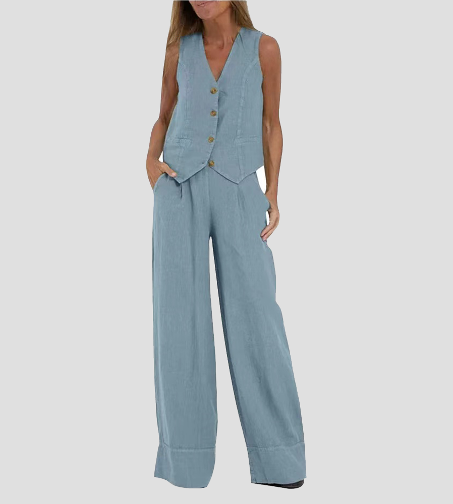 Vest & Pants Cotton Leisure Suit