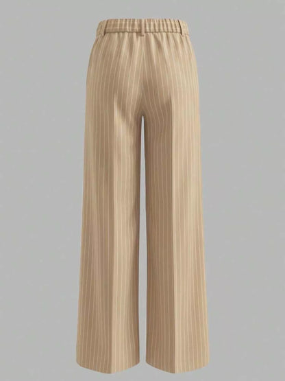 High-Waisted Striped Wide-Leg Pants for Women