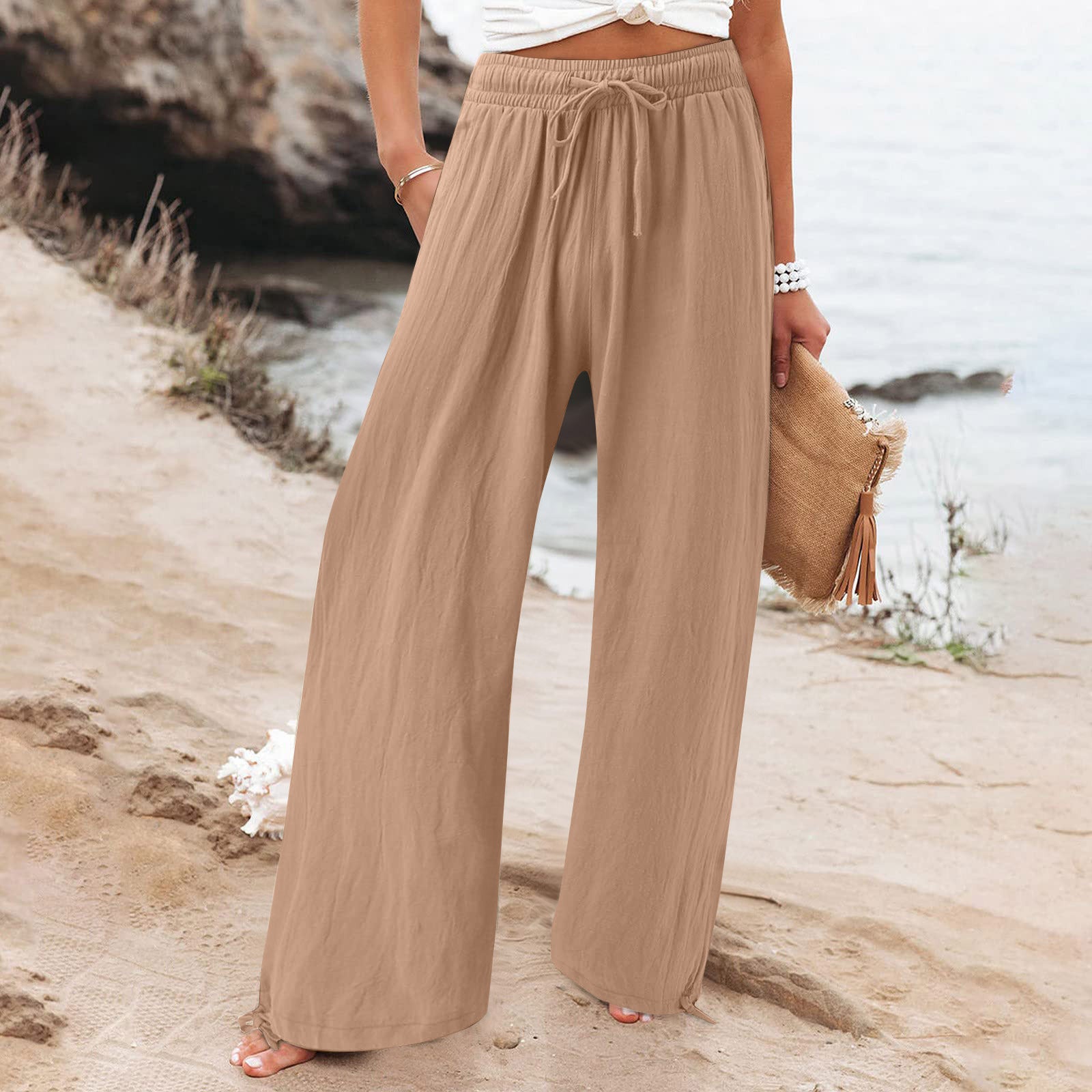 Solid Color Comfort Loose Trousers