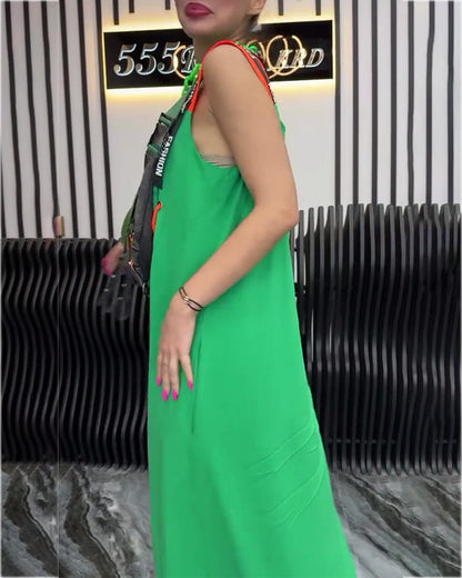 Sleeveless Personalized Letter Print Dress