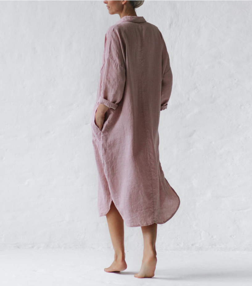 Shirt Dress In Dusty Pink