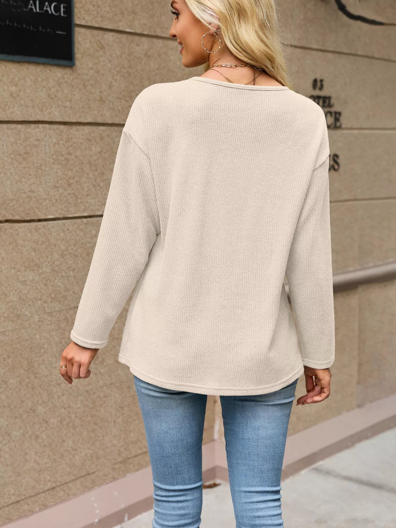 V-Neck Button-Down Cardigan