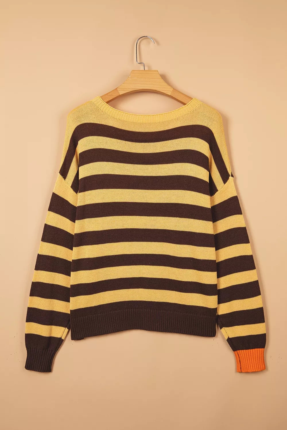 Stripe Striped Drop Shoulder Colorblock Pullover Sweater