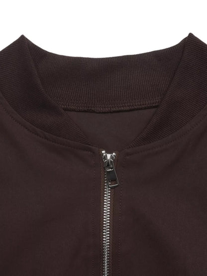 Zip Up Dropped Shoulder Jacket