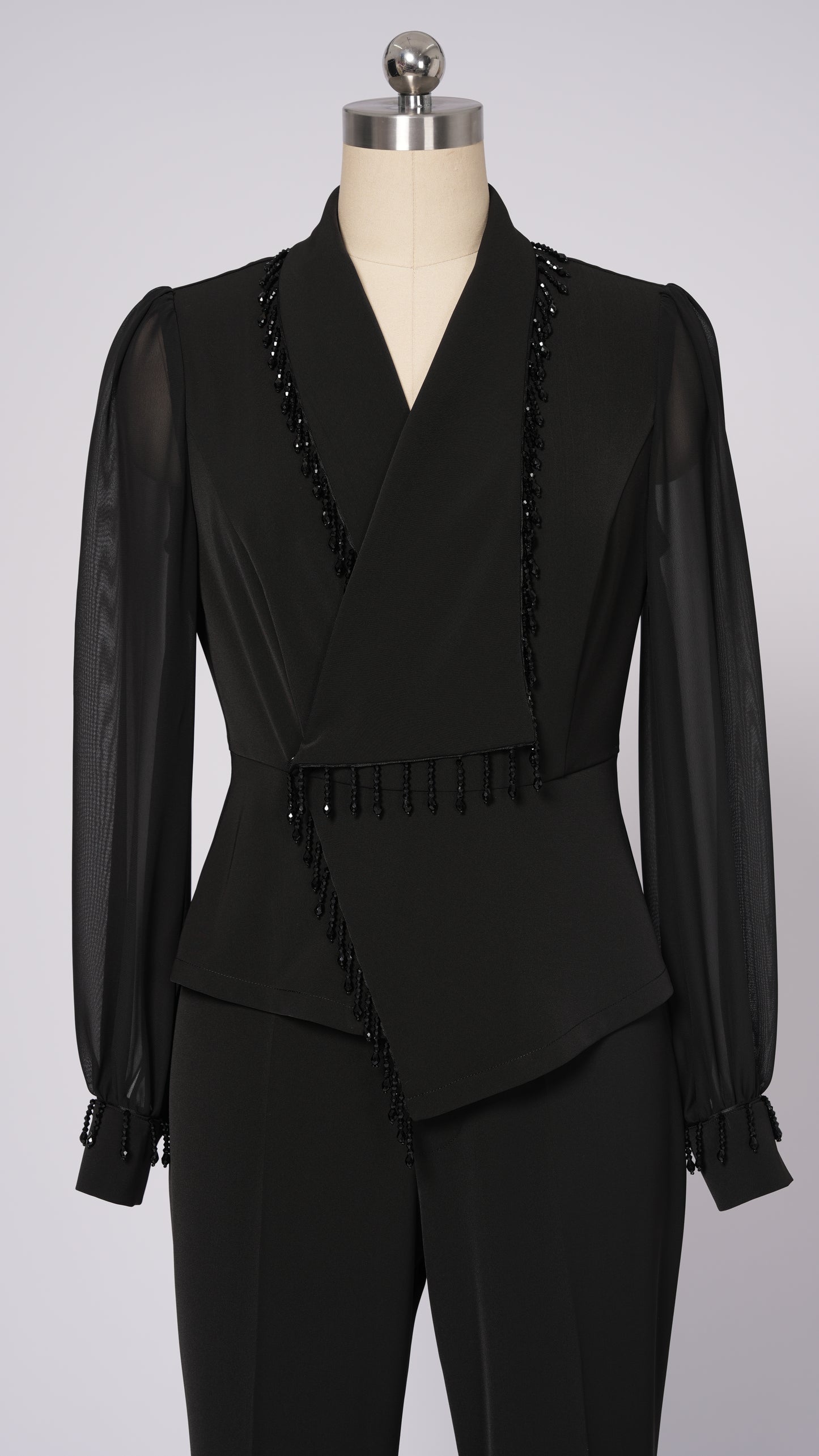 Ensemble haut en maille perlée et pantalon large pour femme