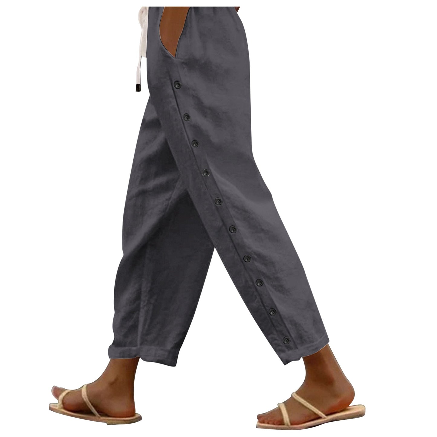 Casual Patchwork Button Pants