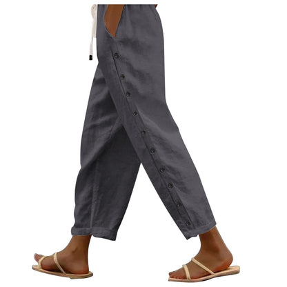 Casual Patchwork Button Pants