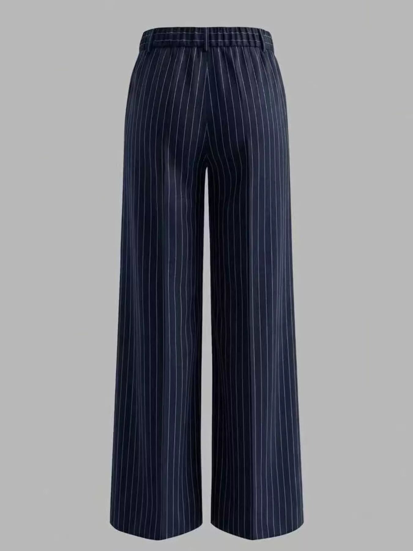 High-Waisted Striped Wide-Leg Pants for Women