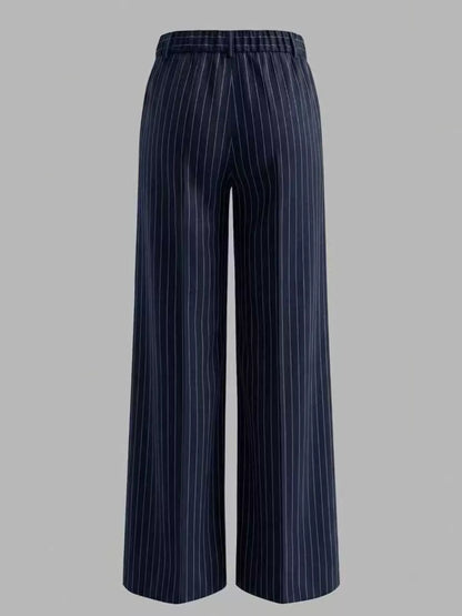 High-Waisted Striped Wide-Leg Pants for Women