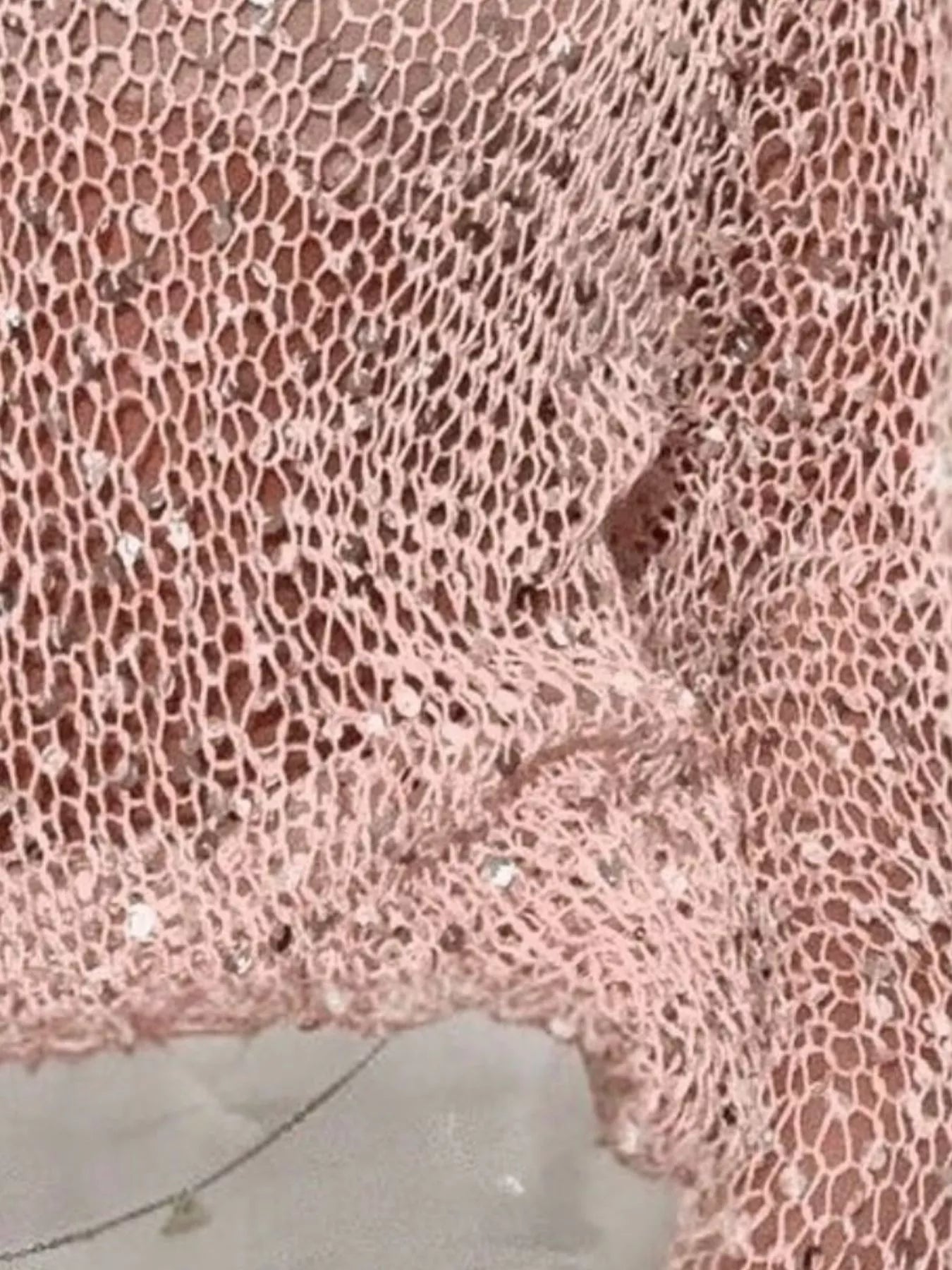 Sequin Long Sleeve Knit Cover Up