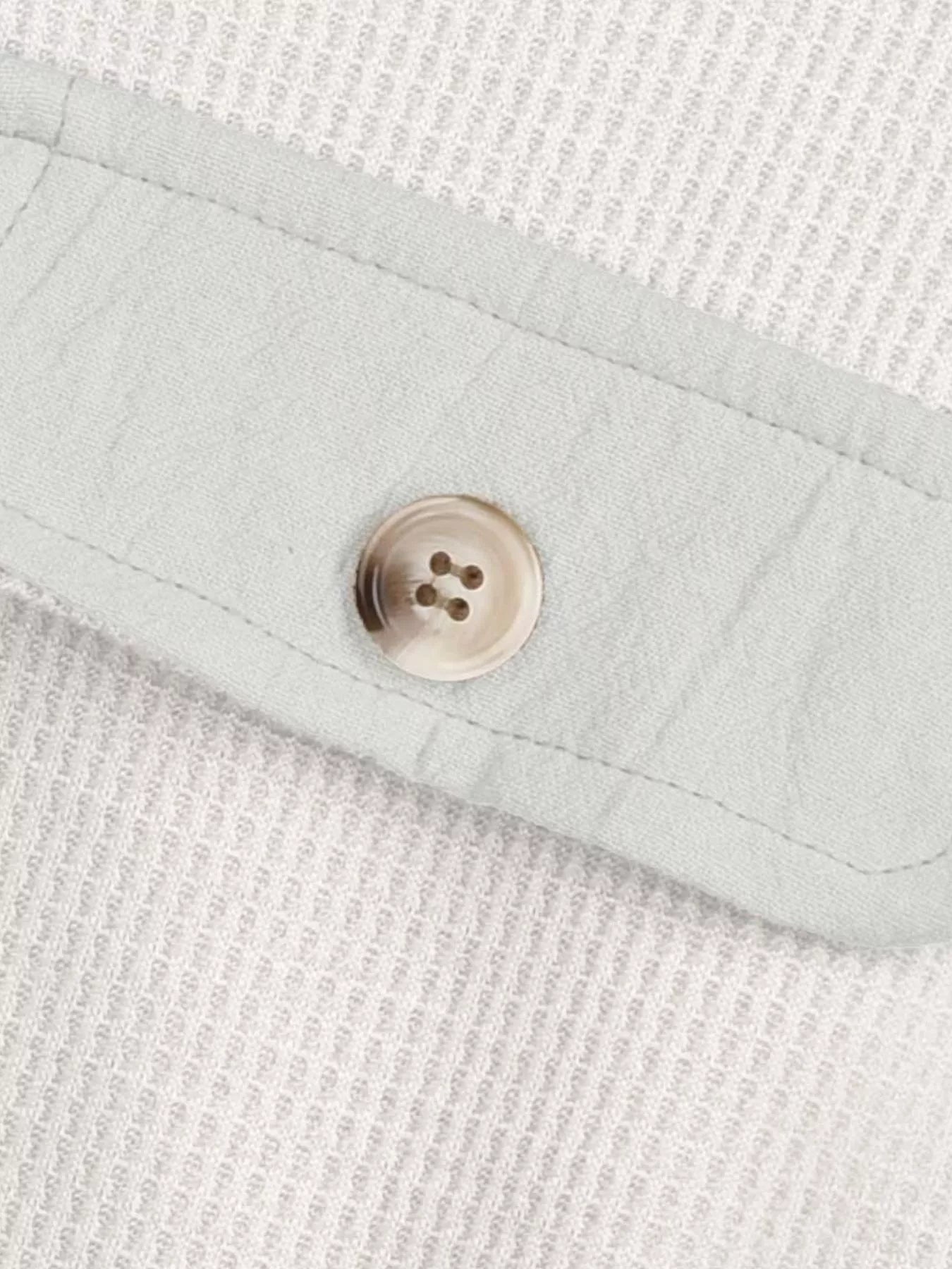 Oversized Waffle Knit Button-Up Jacket
