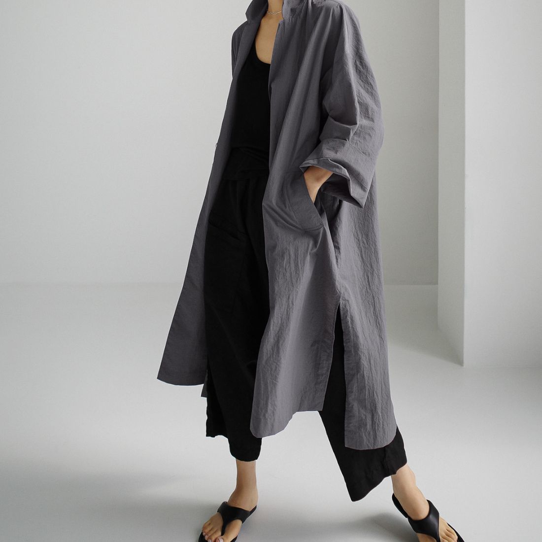 Simple Comfort Cotton Long Coat