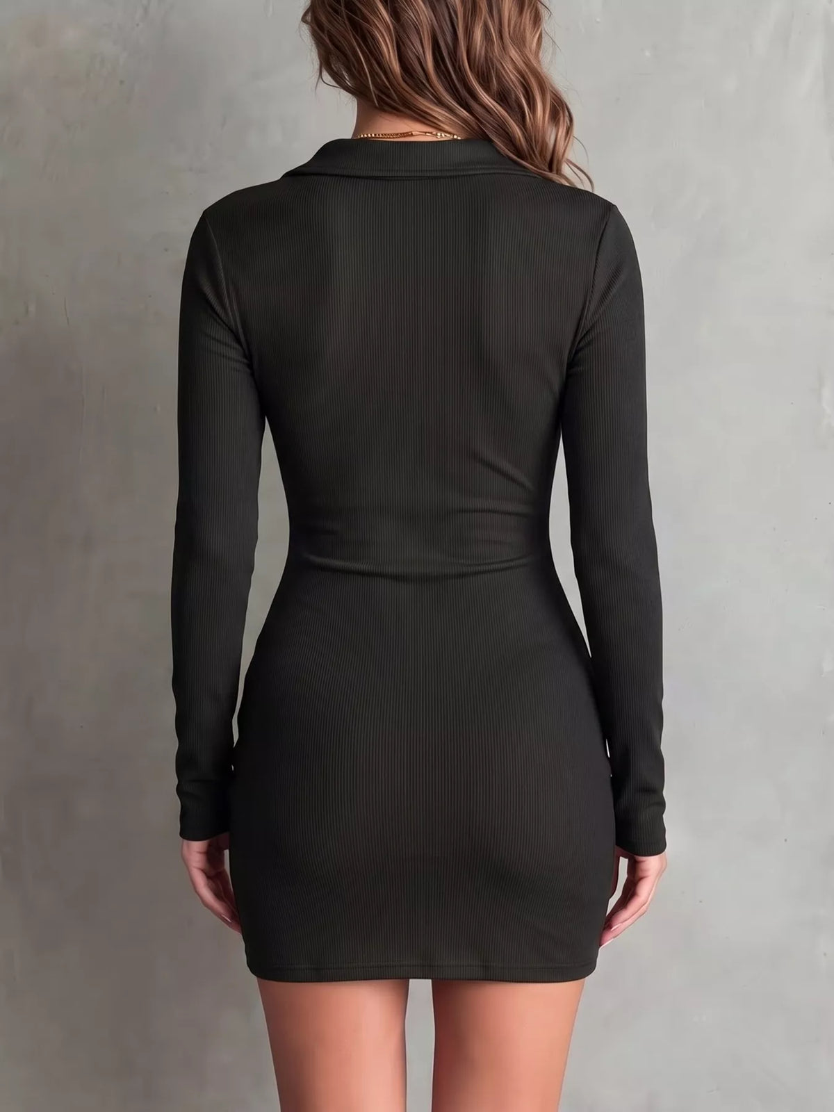 Button-Down Bodycon Mini Dress