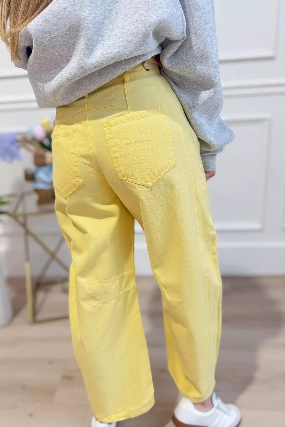 Wide-Leg Drawstring Jeans