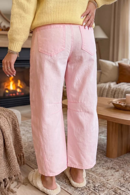 Wide-Leg Drawstring Jeans