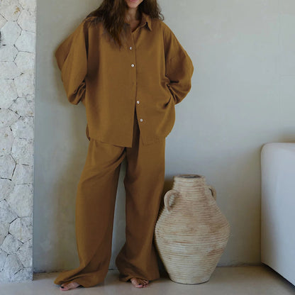 Cotton Casual Shirt And Pants Suit