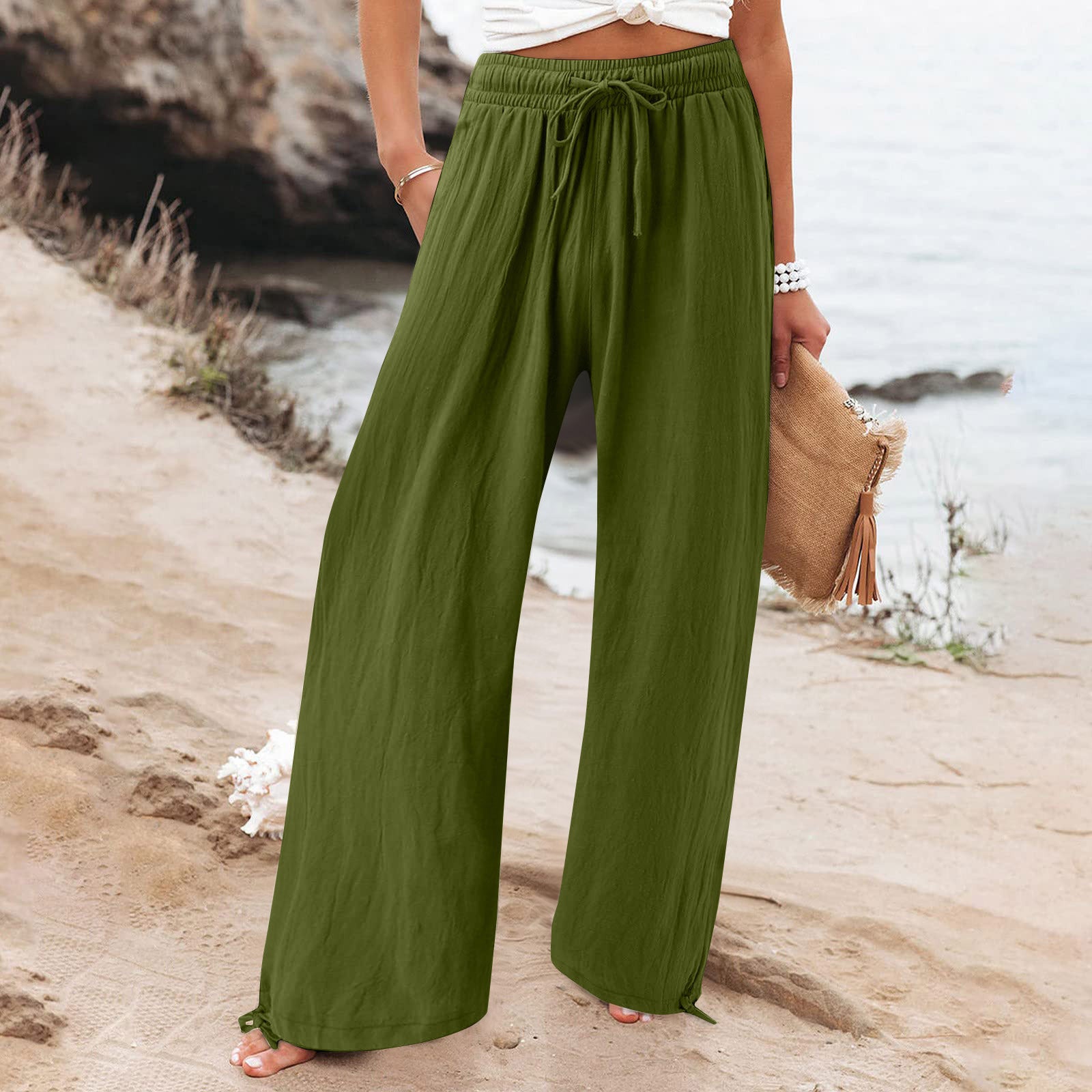 Solid Color Comfort Loose Trousers