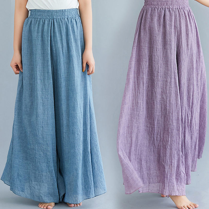 literary cotton and linen pants