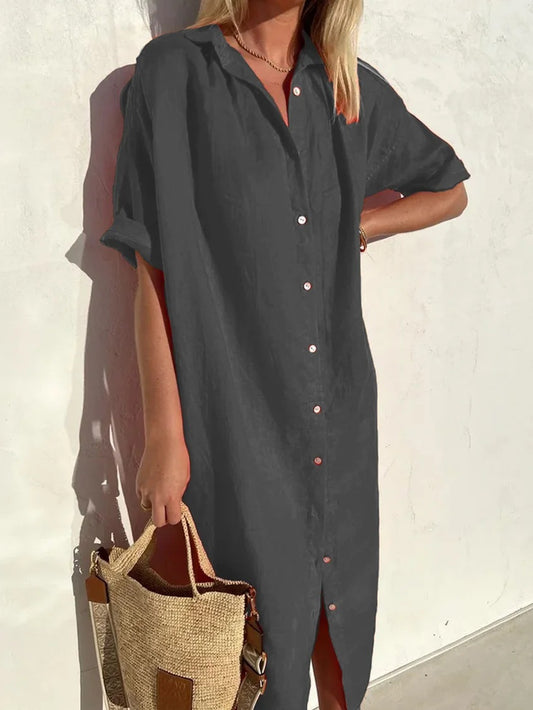 Casual Loose Cotton Long Shirt