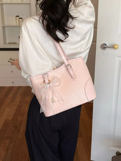 Textured PU Leather Shoulder Bag
