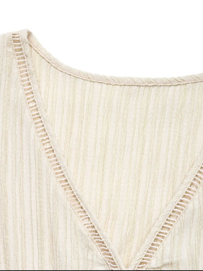 Decorative Button V-Neck Sleeveless Midi Tank Dress