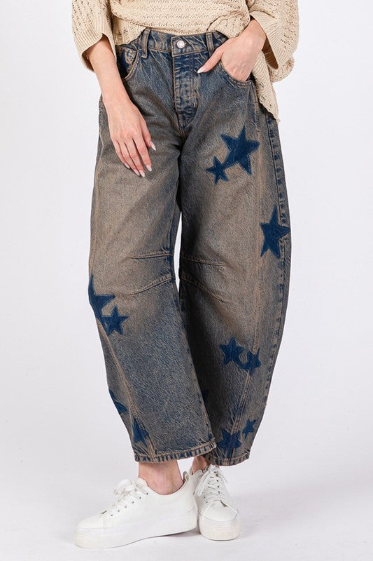 Blue Zone Planet | Sage + Fig Star Wide Leg Jeans With Pockets