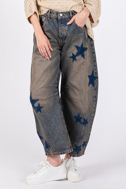 Blue Zone Planet | Sage + Fig Star Wide Leg Jeans With Pockets