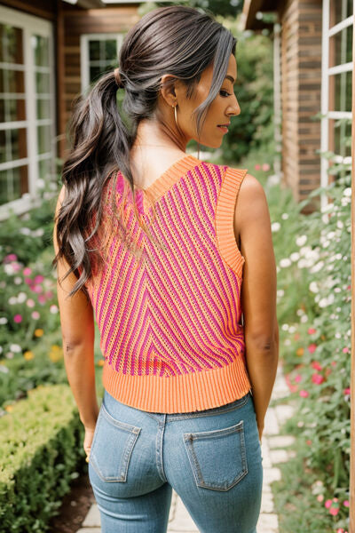 Blue Zone Planet | Contrast V-Neck Sweater Vest