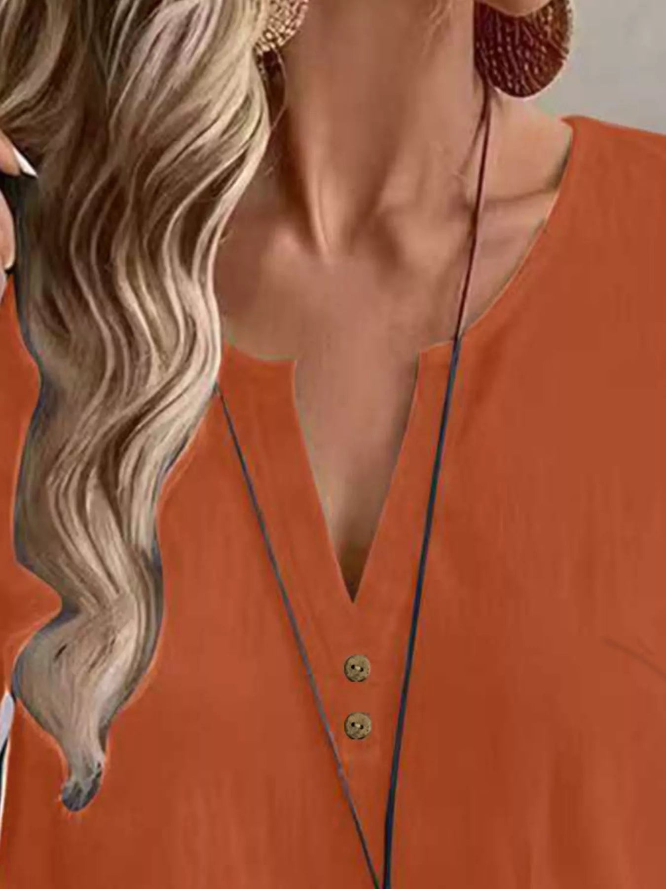 Notched Short Sleeve Blouse