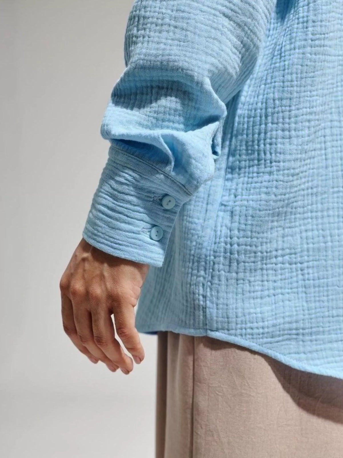 Textured Gauze Button-Down Shirt for Women | Boutique Top