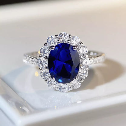 925 Sterling Silver Zircon Geometric Ring