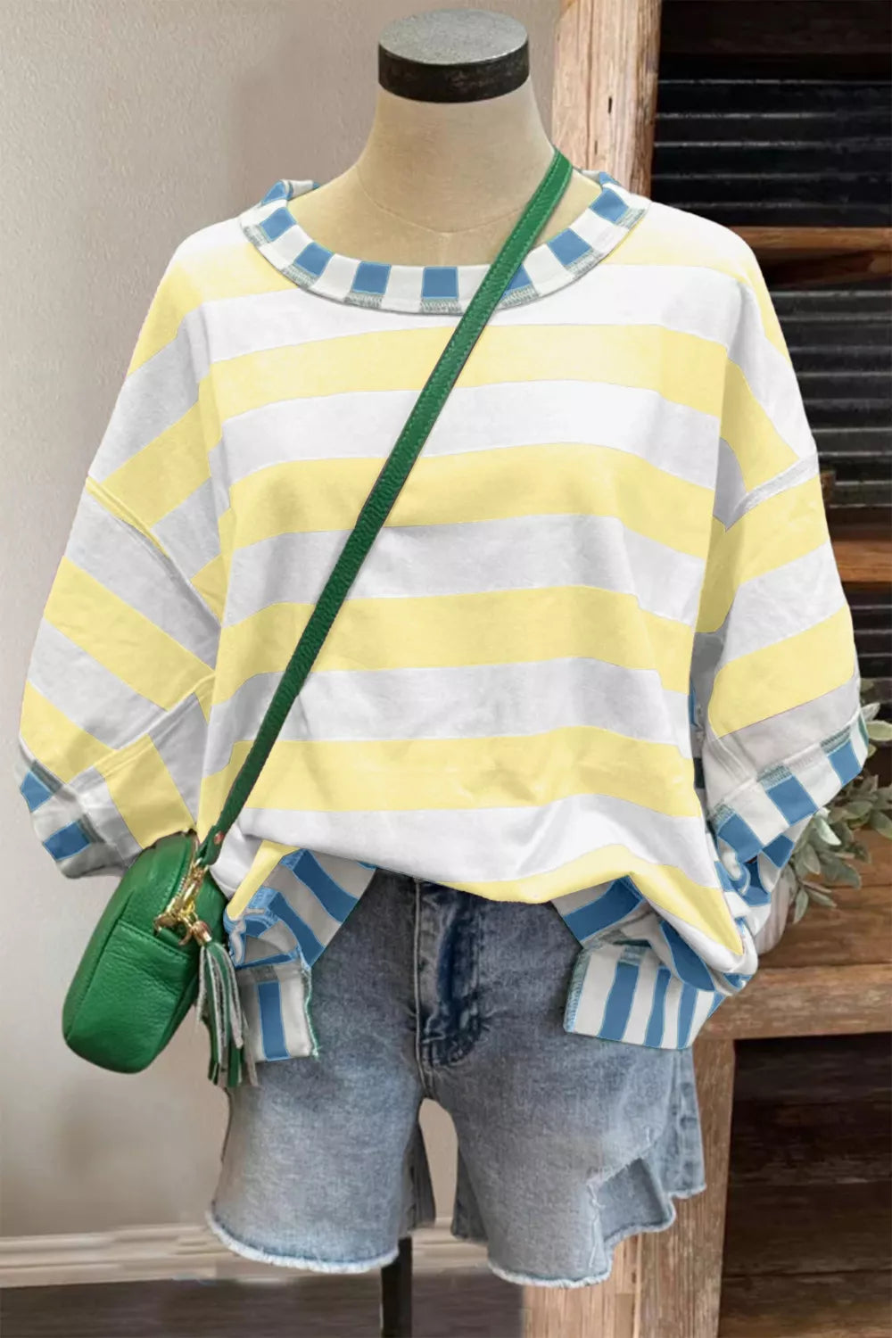 Striped Casual Half Sleeve Top