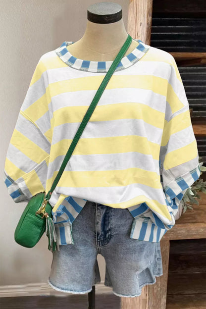 Striped Casual Half Sleeve Top