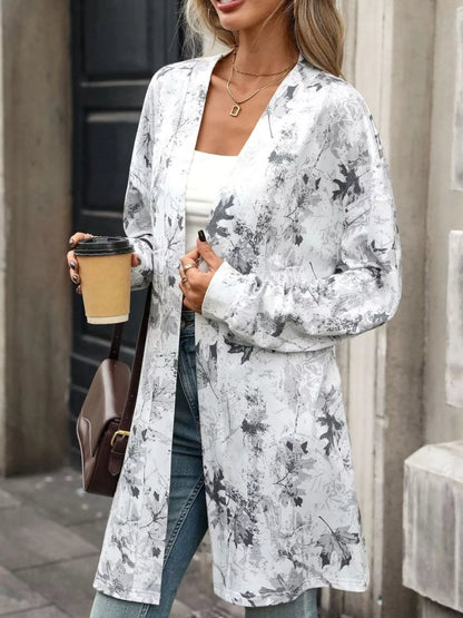 Printed Open Front Cardigan