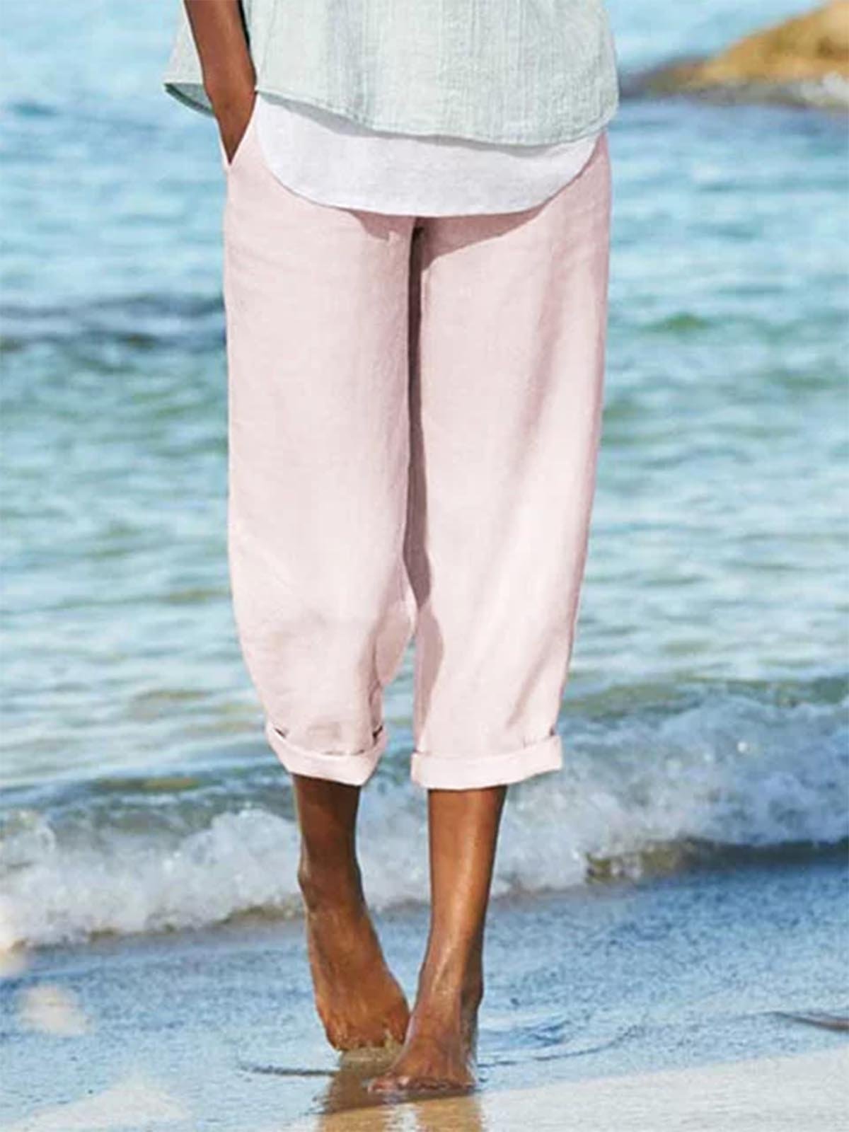 Hot SaleSummer Linen Casual Solid Pants