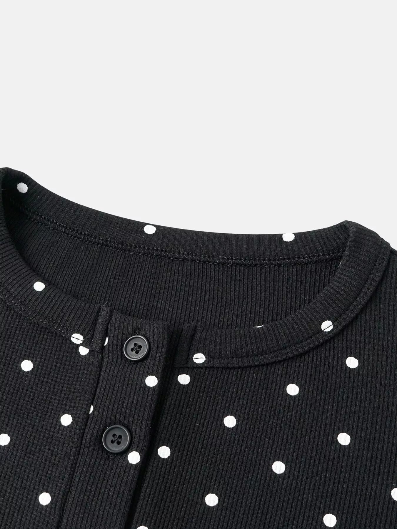Polka Dot Button-Down Knit Cardigan