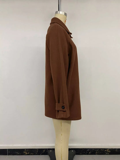 Single-Breasted Raglan Sleeve Outerwear