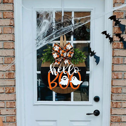 Hello BOO Halloween Decorative Wooden Door Hanger